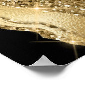 Black Foil und Gold Glitzer Agate Wedding Willkomm Poster (Ecke)