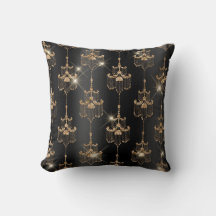 Black Foil und Gold Glitzer Glam Kronleuchter