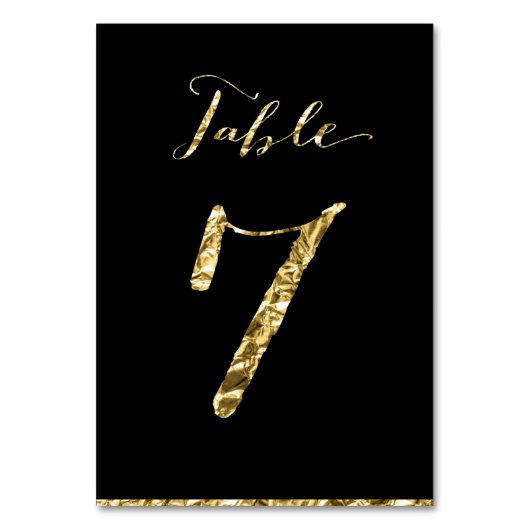 Black Foil Wedding Tischnummern Black No. 7 (Vorderseite)