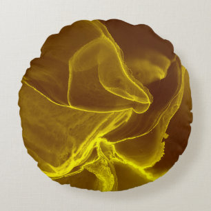 Black folded textured paper abstract shiny origami rundes kissen