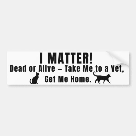 Black Font "I Matter" Bumper Sticker Autoaufkleber (Vorne)