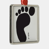 Black Foot Print Ornament Aus Metall (Rechts)