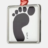 Black Foot Print Ornament Aus Metall (Links)