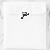 Black Foot Print Runder Aufkleber (Tasche)