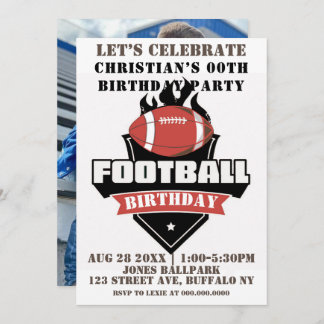 Black Football Foto Geburtstagsparty lädt ein