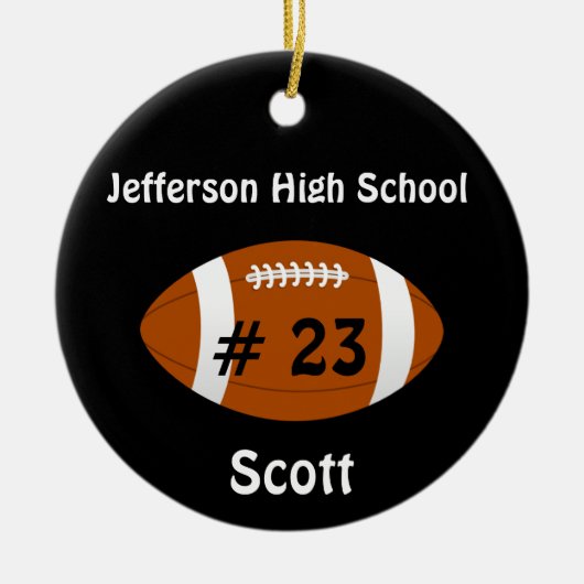 Black Football number Ornament (Vorne)