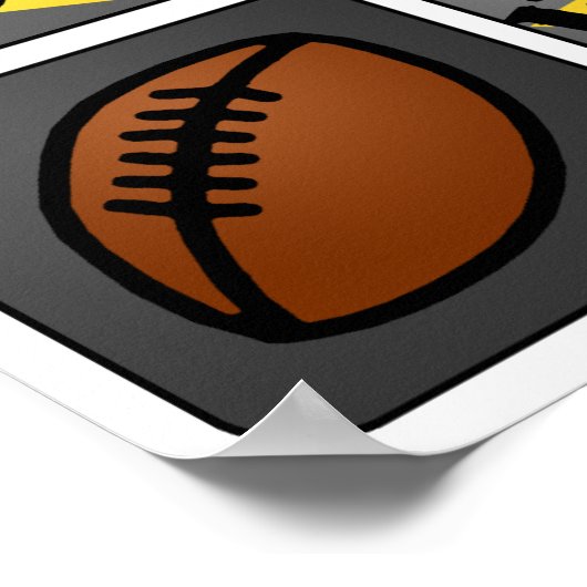 Black Football Poster (Ecke)