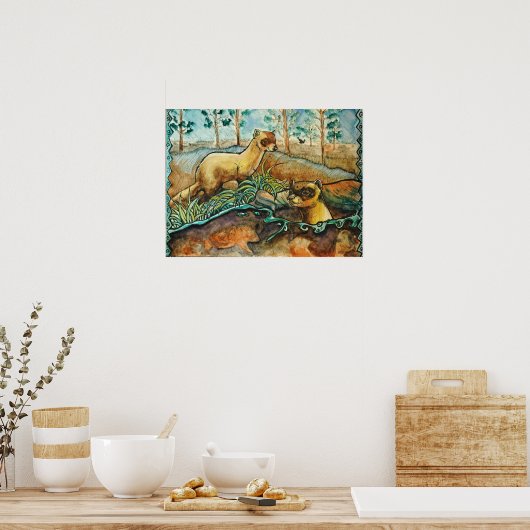 Black Footed Ferrets Poster (Küche)