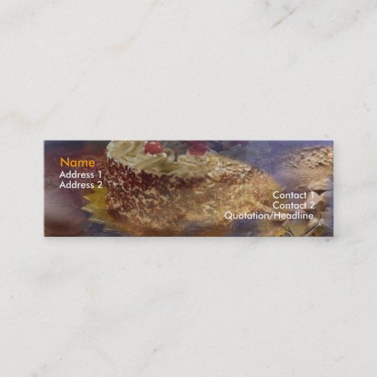 Black Forest Cake Business Card Mini Visitenkarte (Vorderseite)