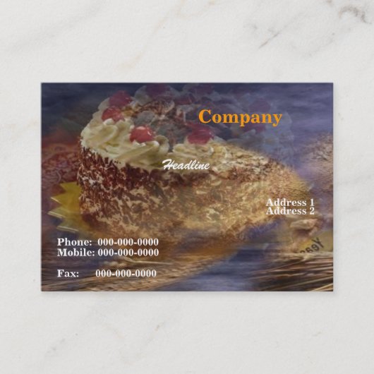 Black Forest Cake Business Card Visitenkarte (Vorderseite)