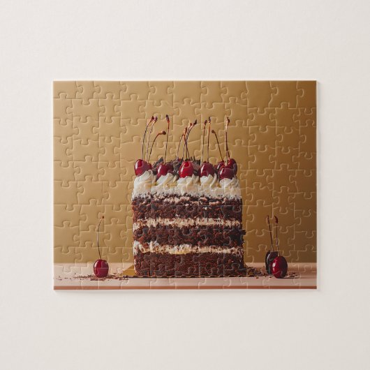 Black Forest Cake Germany Tasty Food Photo Puzzle (Horizontal)