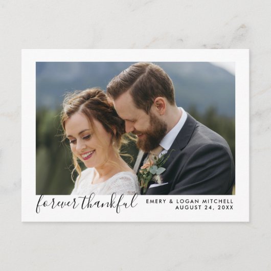Black Forever Dankbarkeit Hochzeit Foto Vielen Dan Postkarte (Vorderseite)