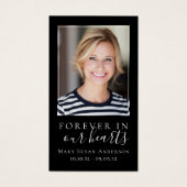 Black Forever in Our Hearts Memorial Card (Vorderseite)