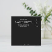 Black Forever Love Hochzeit speichern das Datum Save The Date (Stehend Vorderseite)