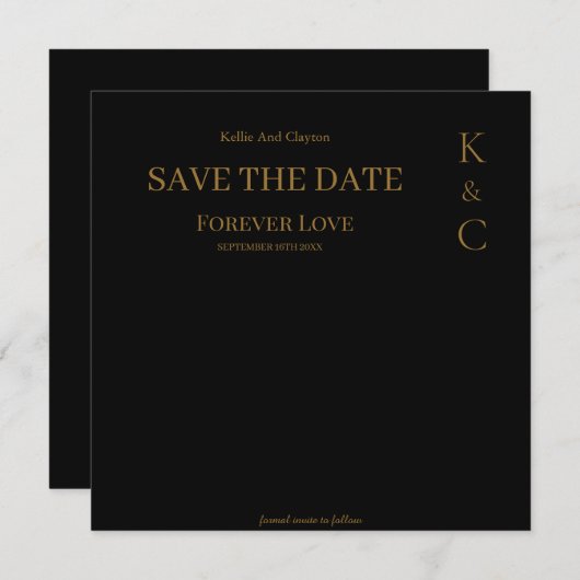 Black Forever Love Hochzeit speichern das Datum Save The Date (Vorne/Hinten)