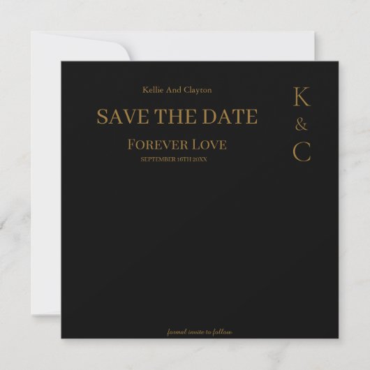 Black Forever Love Hochzeit speichern das Datum Save The Date (Vorderseite)