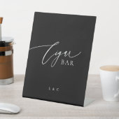 Black Formal Calligraphy Wedding Cigar Bar Sockelschild (In SItu)