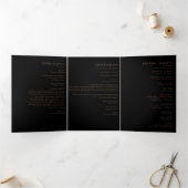 Black Formal Minimal Dreifach-Hochzeitsprogramm Dreifach Gefaltete Einladung (Innenseite)