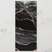 Black Formal Minimalistisch Extravagant Luxury Wed Menükarte (Rückseite)