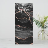 Black Formal Minimalistisch Extravagant Luxury Wed Menükarte (Stehend Vorderseite)