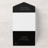 Black Formal Royal Floral Wedding All In One Einladung (Außenbereich)