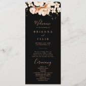 Black Formal Royal Floral Wedding Program Programm (Vorderseite)
