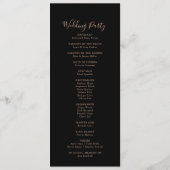 Black Formal Royal Floral Wedding Program Programm (Rückseite)