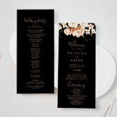 Black Formal Royal Floral Wedding Program Programm