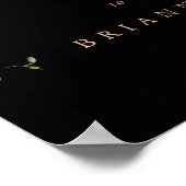 Black Formal Royal Floral Wedding Welcome Sign Poster (Ecke)