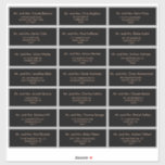 Black Formal Royal Wedding Guest Address Label<br><div class="desc">Dieses schwarze formelle königliche Hochzeitsgast-Label ist perfekt für eine rustikale Hochzeit. Das Design besticht durch eine schöne Vorderseite in schwarzem Hintergrund.</div>