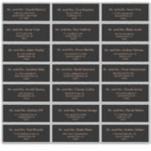 Black Formal Royal Wedding Guest Address Label (Vorderseite)