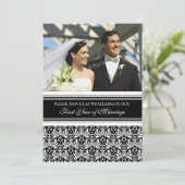 Black Foto 1. Jubiläum Party Einladung (Stehend Vorderseite)