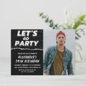 Black Foto 39. Geburtstag Einladungen Männer (Stehend Vorderseite)