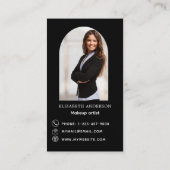 Black Foto arch QR-Code Sozialmedienprämie Visitenkarte (Rückseite)