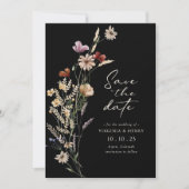 Black Foto Boho Save the Date Flachkarte (Vorderseite)
