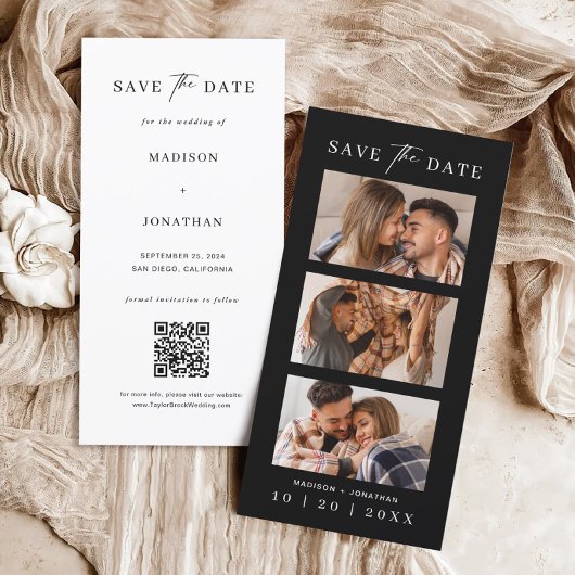 Black Foto Booth Strip Lesezeichen Hochzeit Save The Date