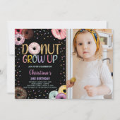 Black Foto Donuts Geburtstagseinladungen Einladung (Vorderseite)