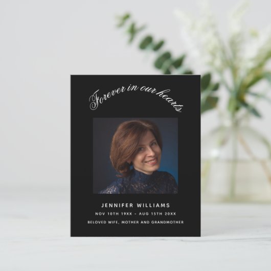 Black Foto elegantes Beerdigungsprogramm (Stehend Vorderseite)