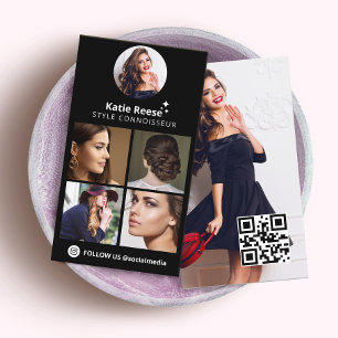 Black Foto Instagram Social Media, QR Code Visitenkarte