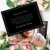 Black Foto Minimalistisch Bereavement Beerdigung Dankeskarte