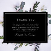 Black Foto Minimalistisch Bereavement Beerdigung Dankeskarte