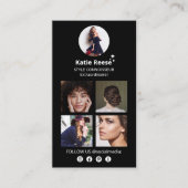 Black Foto Social Media Influencer Visitenkarte (Vorderseite)