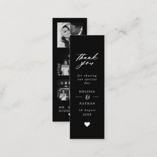 Black Foto Strip Gastgeschenk Hochzeit Danke Lesez Telefonnummerkarte