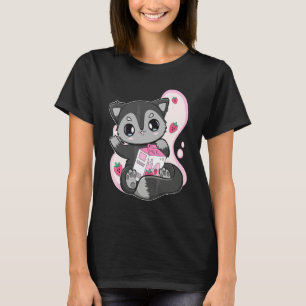 Black Fox Erdbeermilch-Bubble-Tea für Boba   T-Shirt