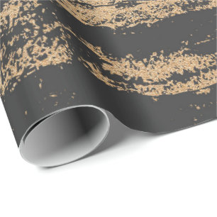 Black Foxier Gold Blush Streifen Marmorgestein Gla Geschenkpapier