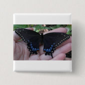 Black Frack Butterfly #1 Button (Vorderseite)