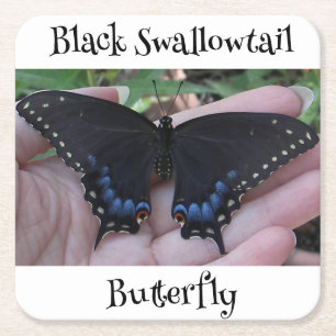 Black Frack Butterfly #1 Rechteckiger Pappuntersetzer