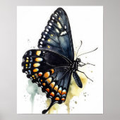 Black Frack Butterfly Art Print Poster (Vorne)