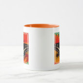 Black Frack Butterfly auf Gerberia Daisy Tasse (Zentrum)