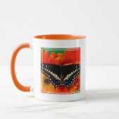 Black Frack Butterfly auf Gerberia Daisy Tasse (Links)